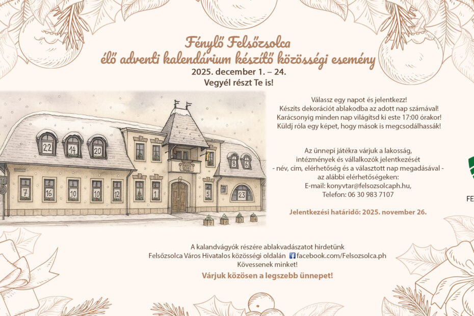 Megérkezett a december – Elindult az élő adventi kalendárium Felsőzsolcán!