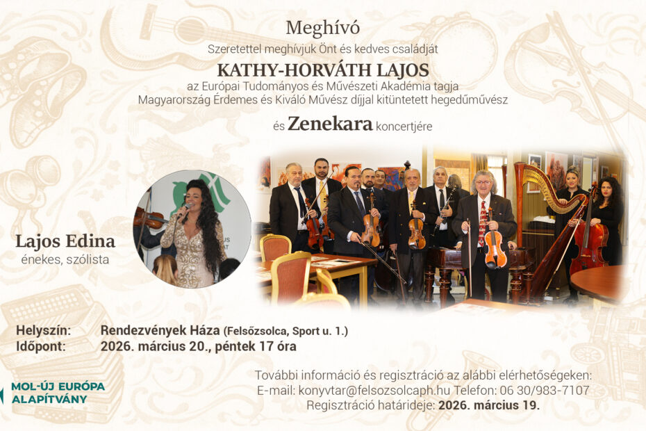 Kathy-Horváth Lajos és Zenekara ad koncertet a Rendezvények Házában