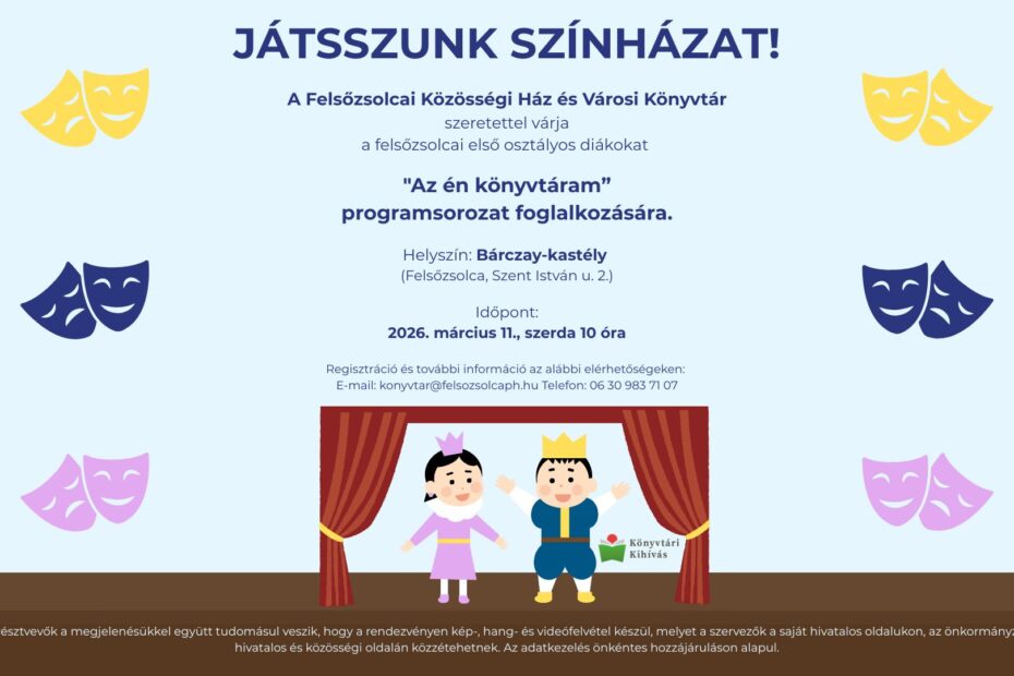 Játsszunk színházat! – Könyvtári foglalkozás elsősöknek