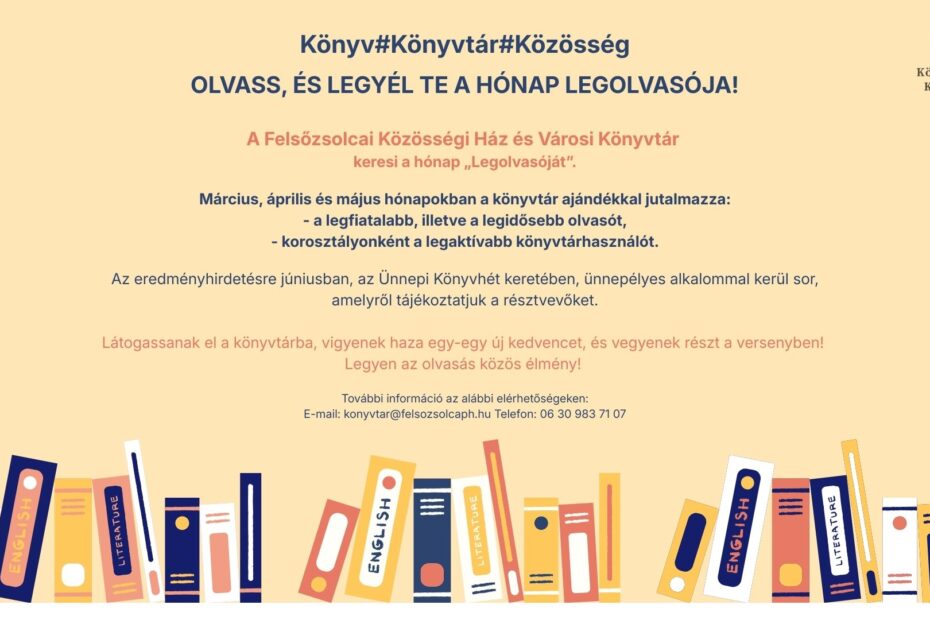 Légy Te a hónap Legolvasója!