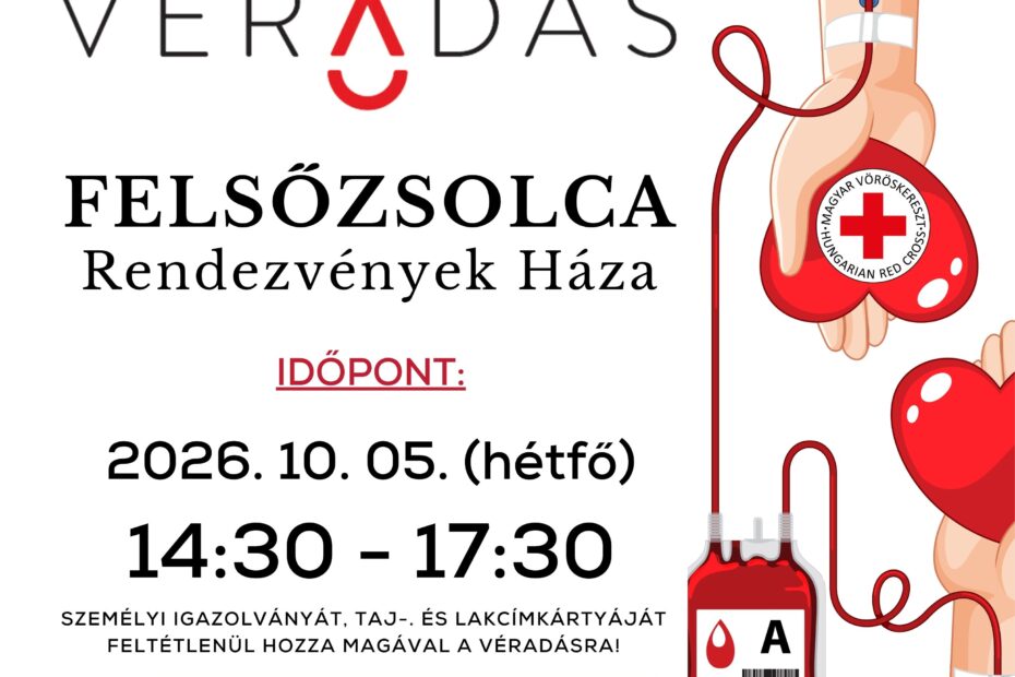 Októberben véradás Felsőzsolcán