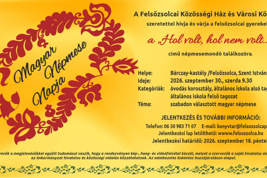 „Hol volt, hol nem volt…” – népmesemondó találkozó a Bárczay-kastélyban