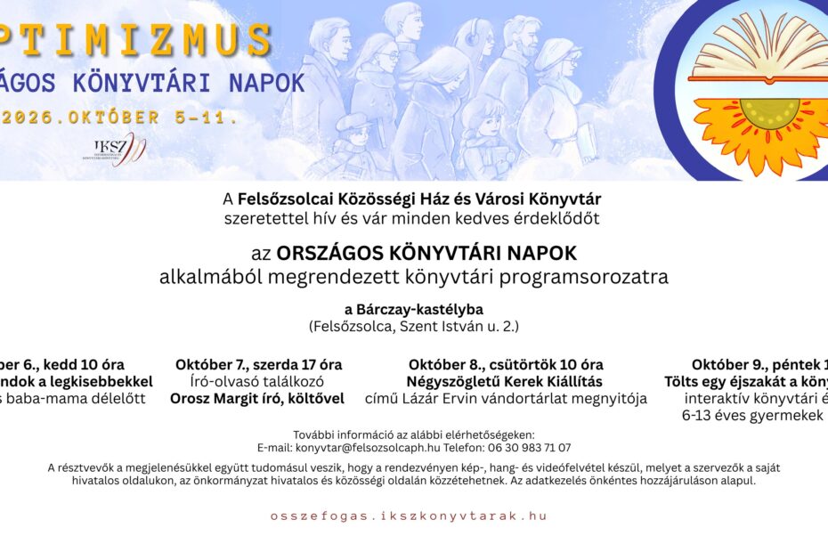 Újra várnak az Országos Könyvtári Napok Felsőzsolcán