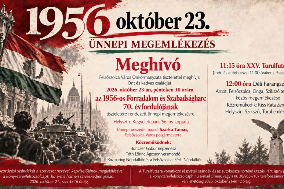 Emlékezzünk közösen az 1956-os forradalom és szabadságharc 70. évfordulóján!